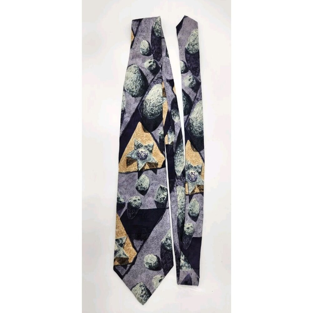 Vintageโ Belle Arti Necktie Abstract Pattern 58"x3 7/8" 100% Silk Made in Canada
